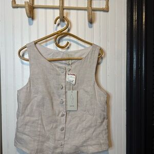 Joie 100% Linen Light Beige Vest from TJ Maxx